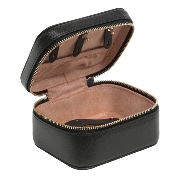 KATE SPADE • Black Staci Saffiano Leather Travel Jewelry Box - Picture 2 of 5